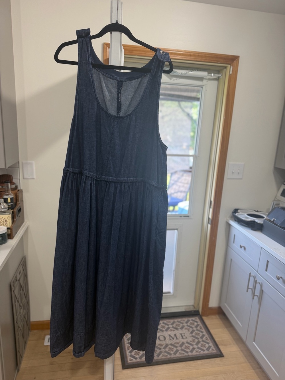 Free People Sleeveless Dark Blue Denim Sundress